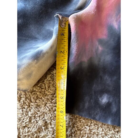 Streetwear Society Black Blue Pink Tie Dye XL Cutoff Drawstring Sweat Shorts - Picture 5 of 5